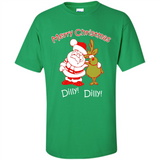 Christmas T-Shirt Santa And Reindeer Dilly Dilly - Shirt