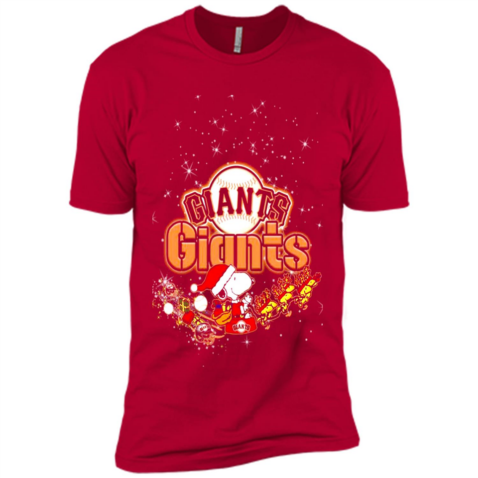 Snoopy Christmas San Francisco Giants - Premium Short Sleeve T-Shirt