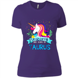 Unicorns are born in Taurus Birthday Rainbow Gift Ladies Custom