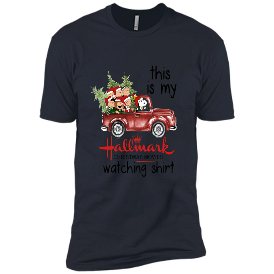 Snoopy This Is My Hallmark Christmas Movies Watching T-Shirt - Premium Short Sleeve T-Shirt