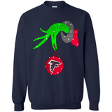 GRINCH HAND HOLDING ATLANTA FALCONS GLITTER CHRISTMAS PINGPONG