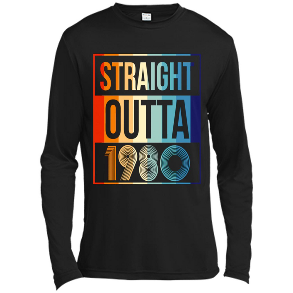 Retro Straight Outta 1980 38 Years Old - Canvas Long Sleeve T-Shirt