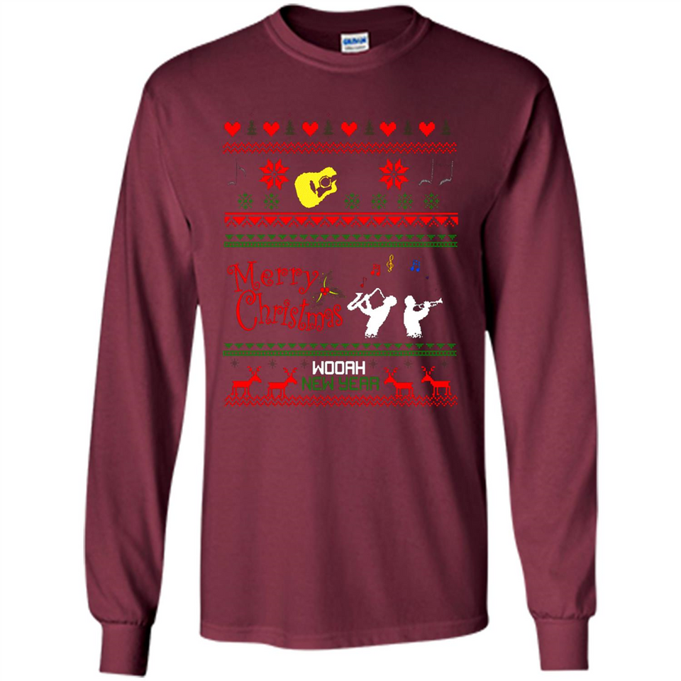 Music Ugly Christmas SweatShirt - Long Sleeve T-Shirt