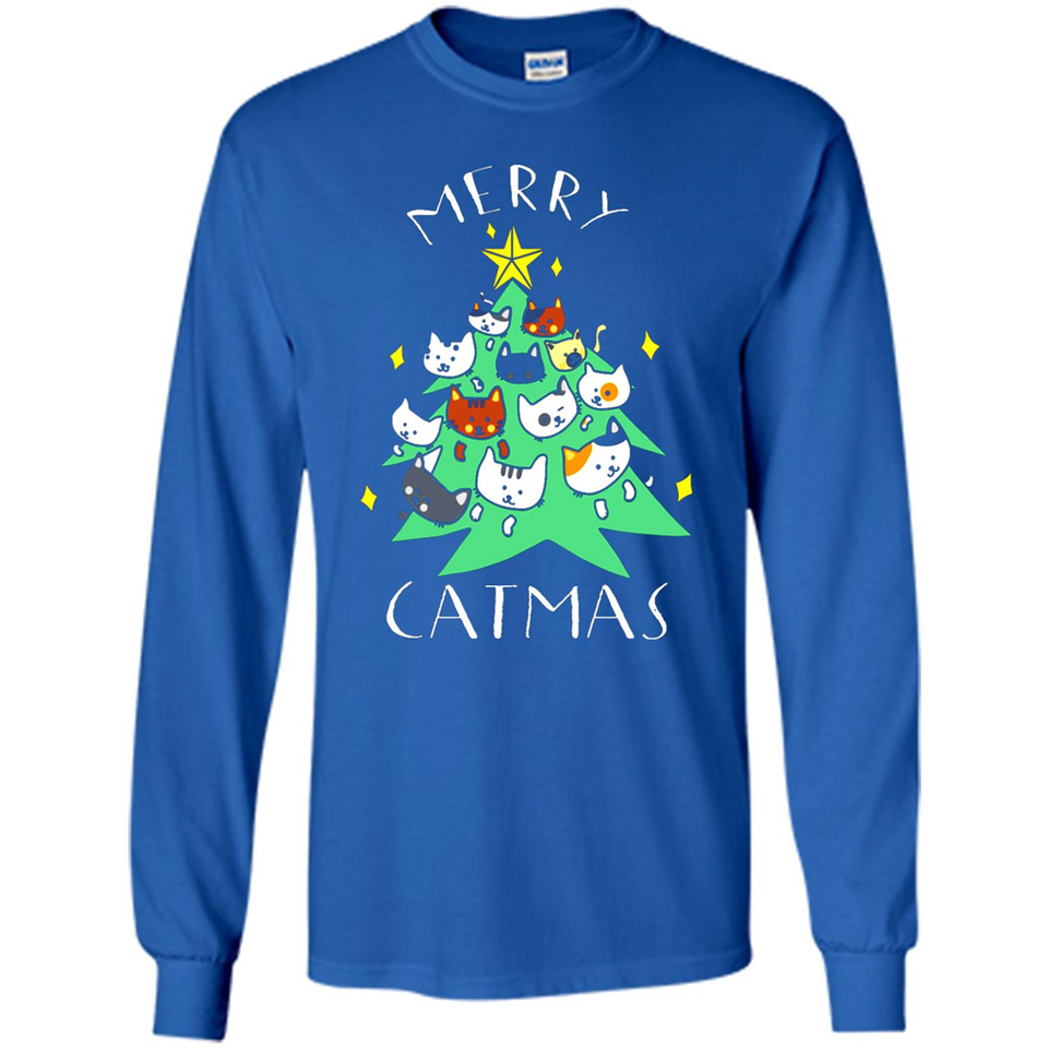 Merry Catmas Funny Cool Christmas Mug PINGPONG - Long Sleeve T-Shirt