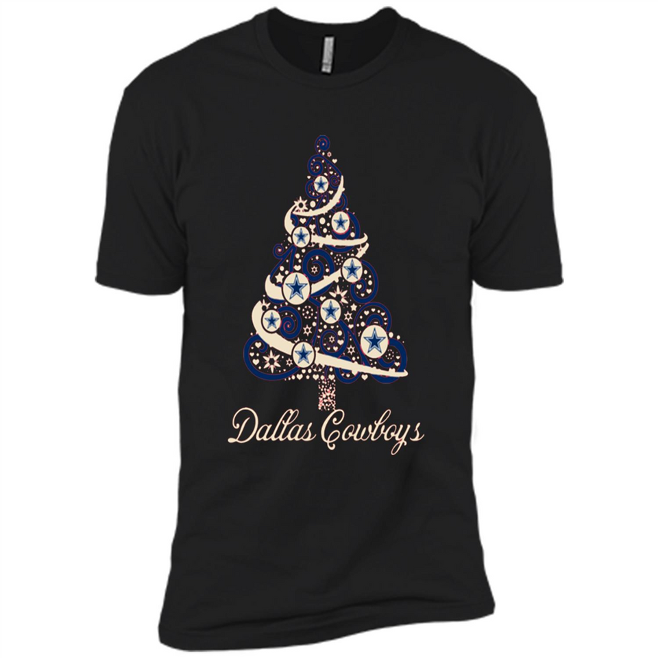 Dallas Cowboys NFL Football Team Logo Christmas Tree T-Shirt - Premium Short Sleeve T-Shirt