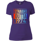 Retro Straight Outta 1974 44 Years Old - Ladies' Boyfriend T-Shirt
