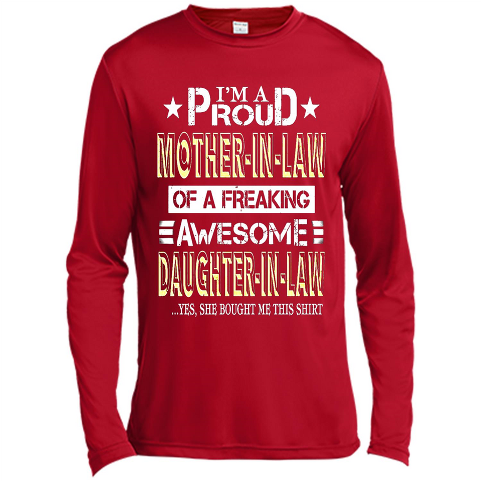 I'm A Proud Mother In Law Of A Freaking Awesome Daughter - Canvas Long Sleeve T-Shirt