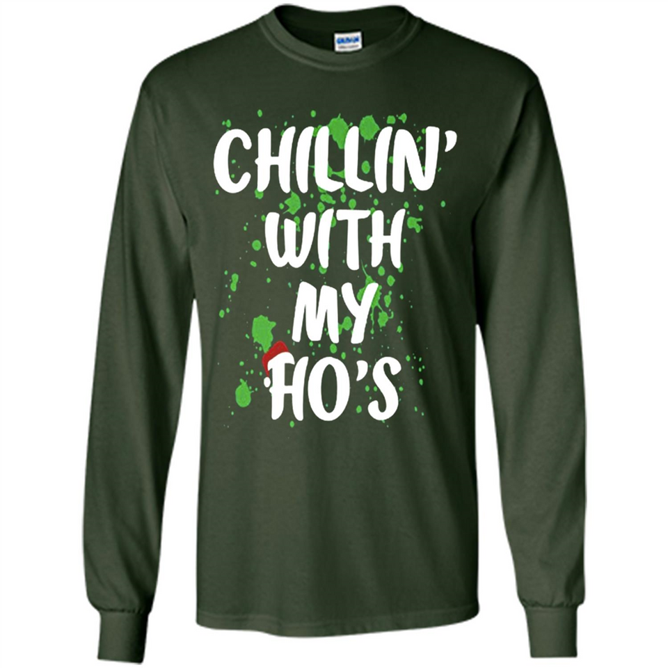 Chillin With My Ho's Funny Christmas - Long Sleeve T-Shirt