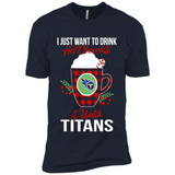 I Just Want To Drink Hot Chocolate & Watch Tennessee Titans Ugly Christmas Sweater PINGPONG