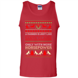 Funny Farmers Gift Ugly Santa Claus Horsepower - Tank Top