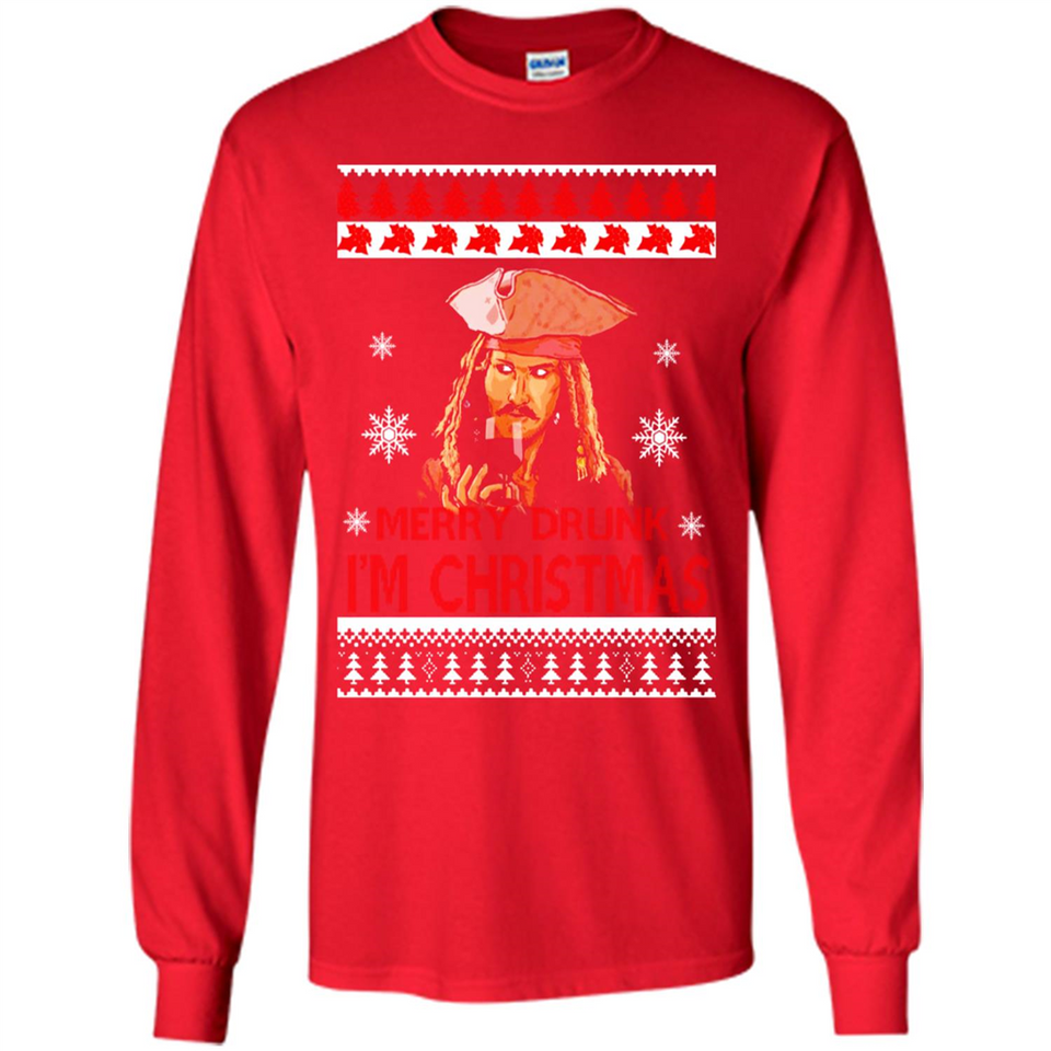 Jack sparrow Merry Drunk I'm Christmas - Long Sleeve T-Shirt