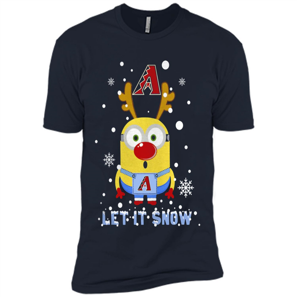 Minion Arizona Diamondbacks Ugly Christmas Sweater Let it Snow - Premium Short Sleeve T-Shirt