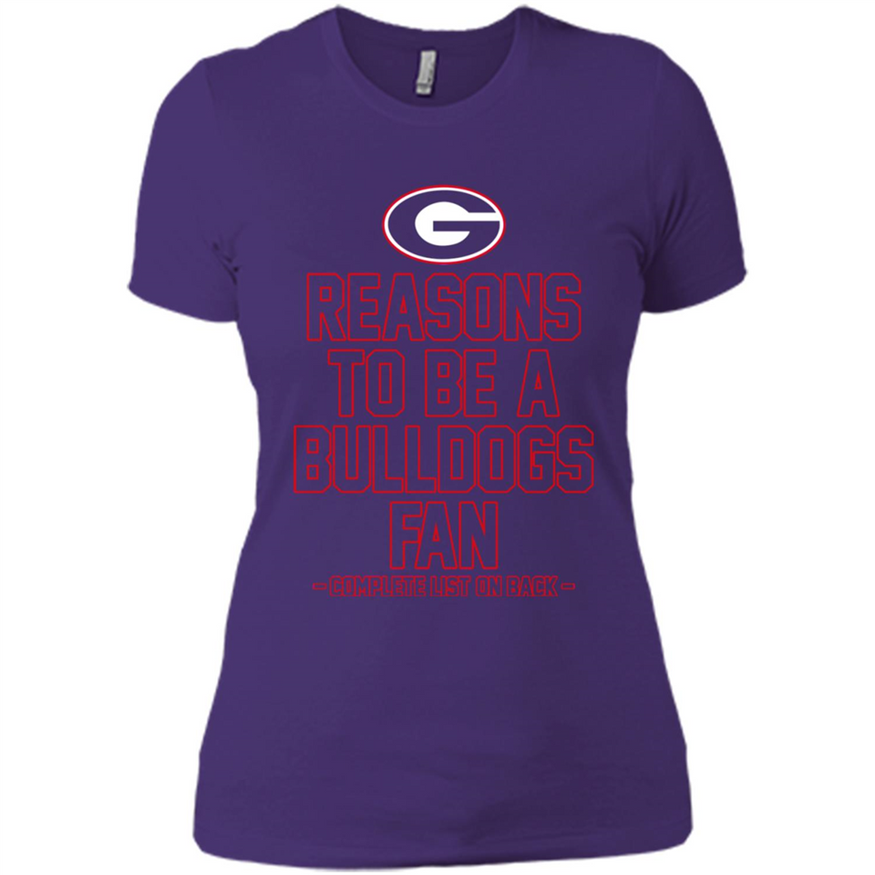 Reasons to be a Georgia Bulldogs Fan Complete List on Back - Ladies' Boyfriend T-Shirt