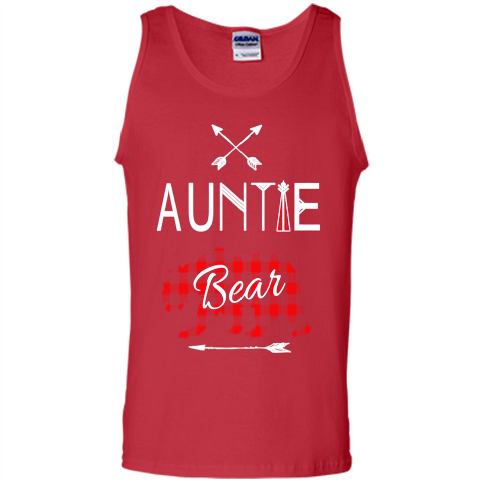 Aunt Shirt Buffalo Plaid Family Camp Bear Tee - Tank Top