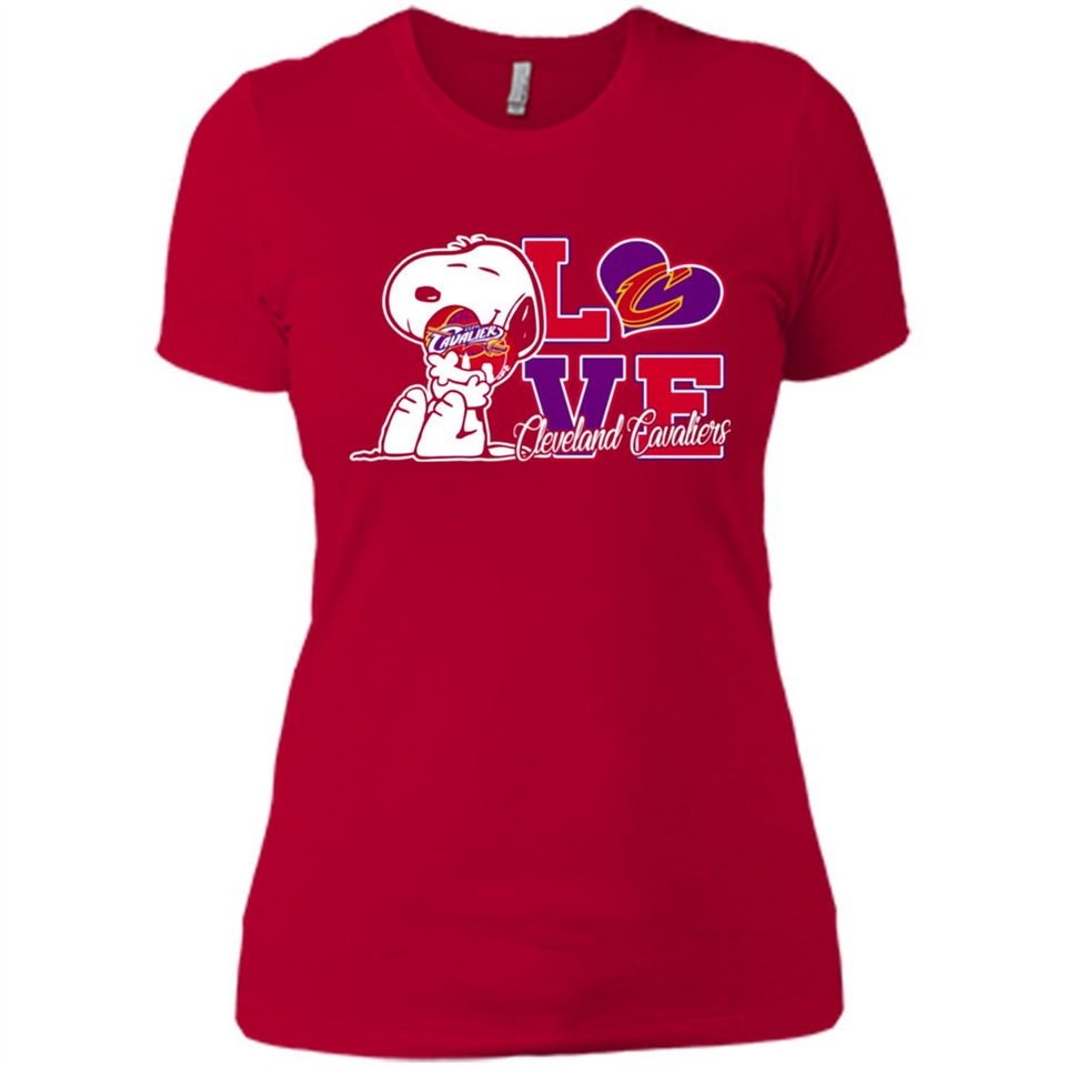 Snoopy loves NBA Cleveland Cavaliers - Ladies' Boyfriend T-Shirt