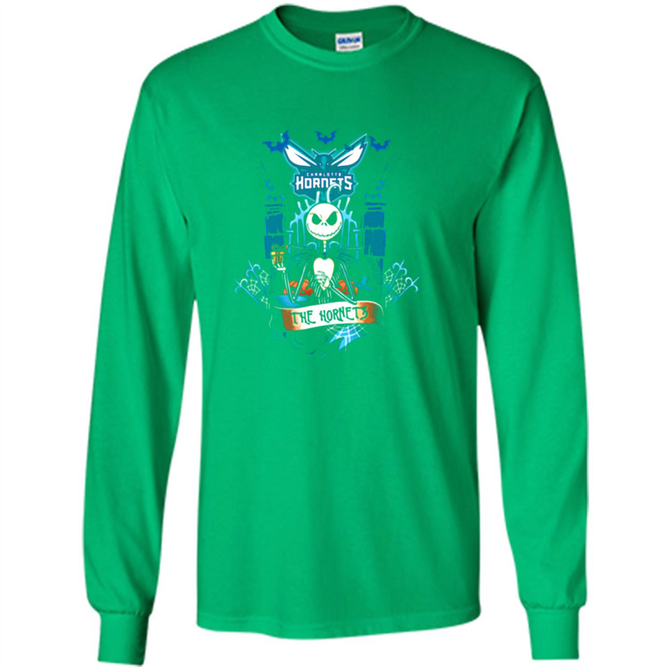 Charlotte Hornets Halloween The Nightmare Before Christmas - Long Sleeve T-Shirt