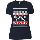 Rifle I Want Rifle Guns For Christmas ugly - Ladies' Boyfriend T-Shirt