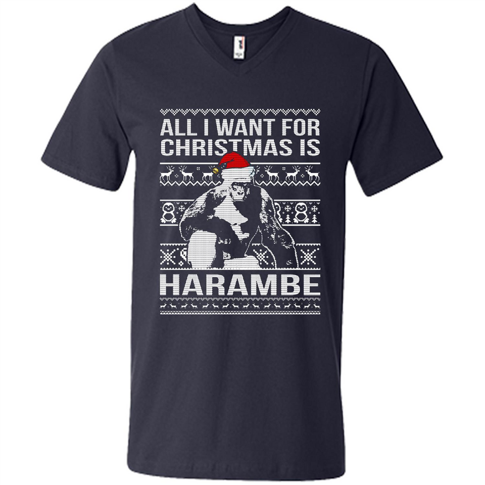 All I Want For Christmas Is Harambe Christmas - Men's V-Neck