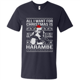 All I Want For Christmas Is Harambe Christmas - Men's V-Neck