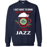I Just Want To Drink Hot Chocolate & Watch Utah Jazz Ugly Christmas Sweater PINGPONG
