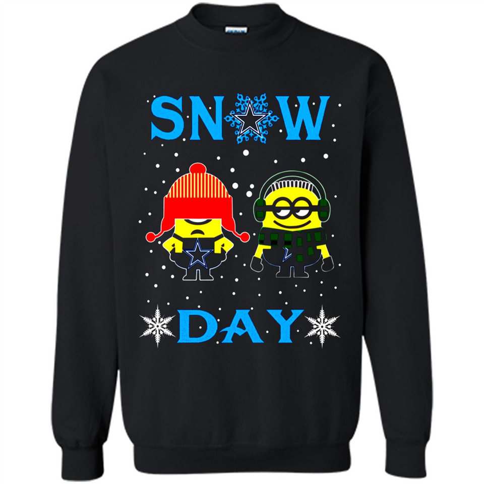 Snow Day Shirt For Dallas Cowboys Vs Minion Fans pingpong