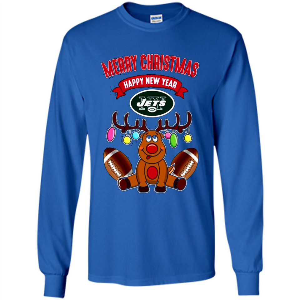 New York Jets NFL Reindeer Funny Merry Christmas And Happy New Year