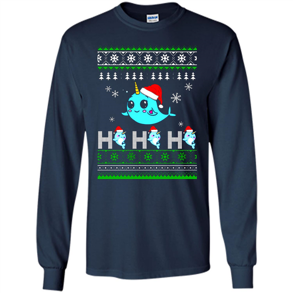 Narwhal christmas sweatshirt hoodie long PINGPONG - Long Sleeve T-Shirt