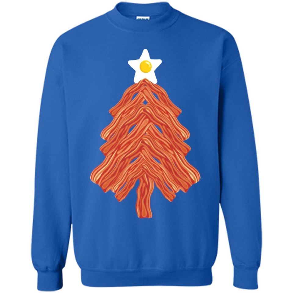 Bacon & Eggs Over Easy Fried Food Breakfast Xmas Tree Foodie - Sweatshirt