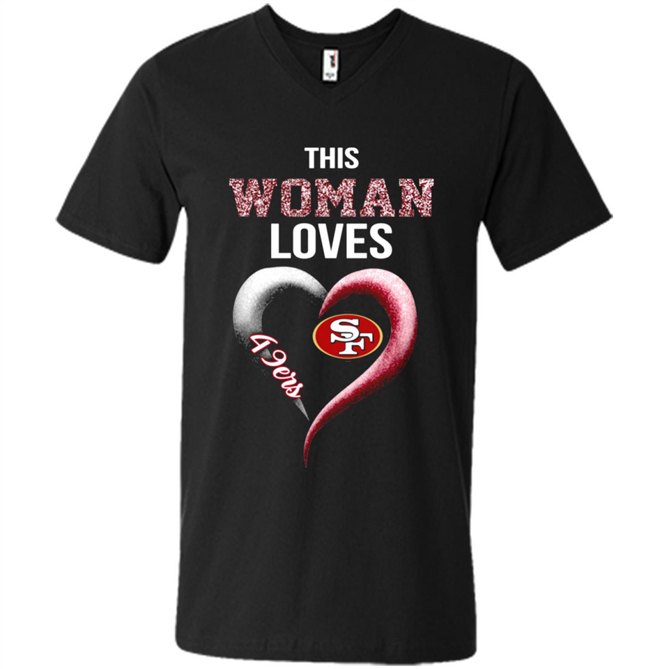 This Woman love 49ers NFL football team - Men's V-Neck