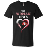 This Woman love 49ers NFL football team - Men's V-Neck