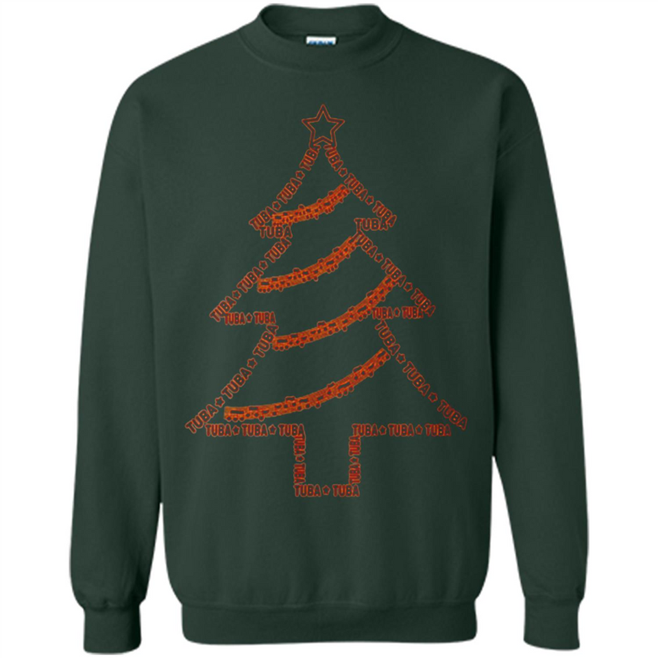 Tuba Text Christmas Tree Musical Instrument Holiday Shirt