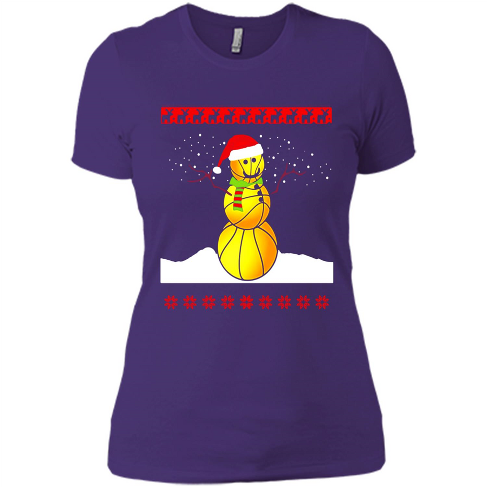 Basketball Santa Funny Christmas - Ladies' Boyfriend T-Shirt