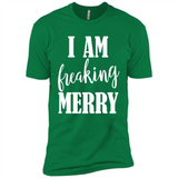 I Am Freaking Merry Funny Festive Winter Holiday - Premium Short Sleeve T-Shirt
