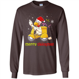 Funny Santa Christmas Chicken Shirt - Merry Chickmas - Long Sleeve T-Shirt