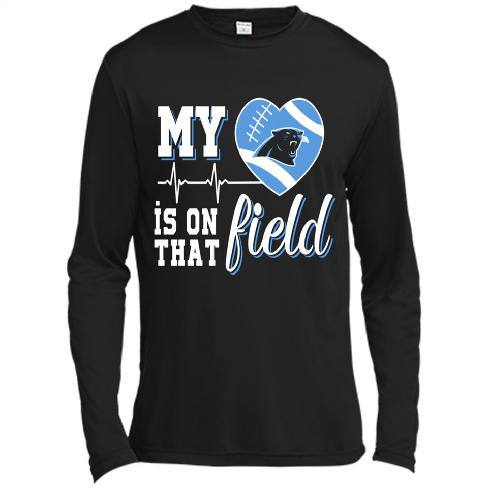Carolina Panthers Football My Heart is on that Field - Canvas Long Sleeve T-Shirt