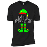 Matching Family Christmas Shirt Funny I'm The Naughty Elf Black mugs PINGPONG - Premium Short Sleeve T-Shirt