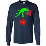 Christmas The Grinch Hand Holding Hippie Ornament - Long Sleeve T-Shirt