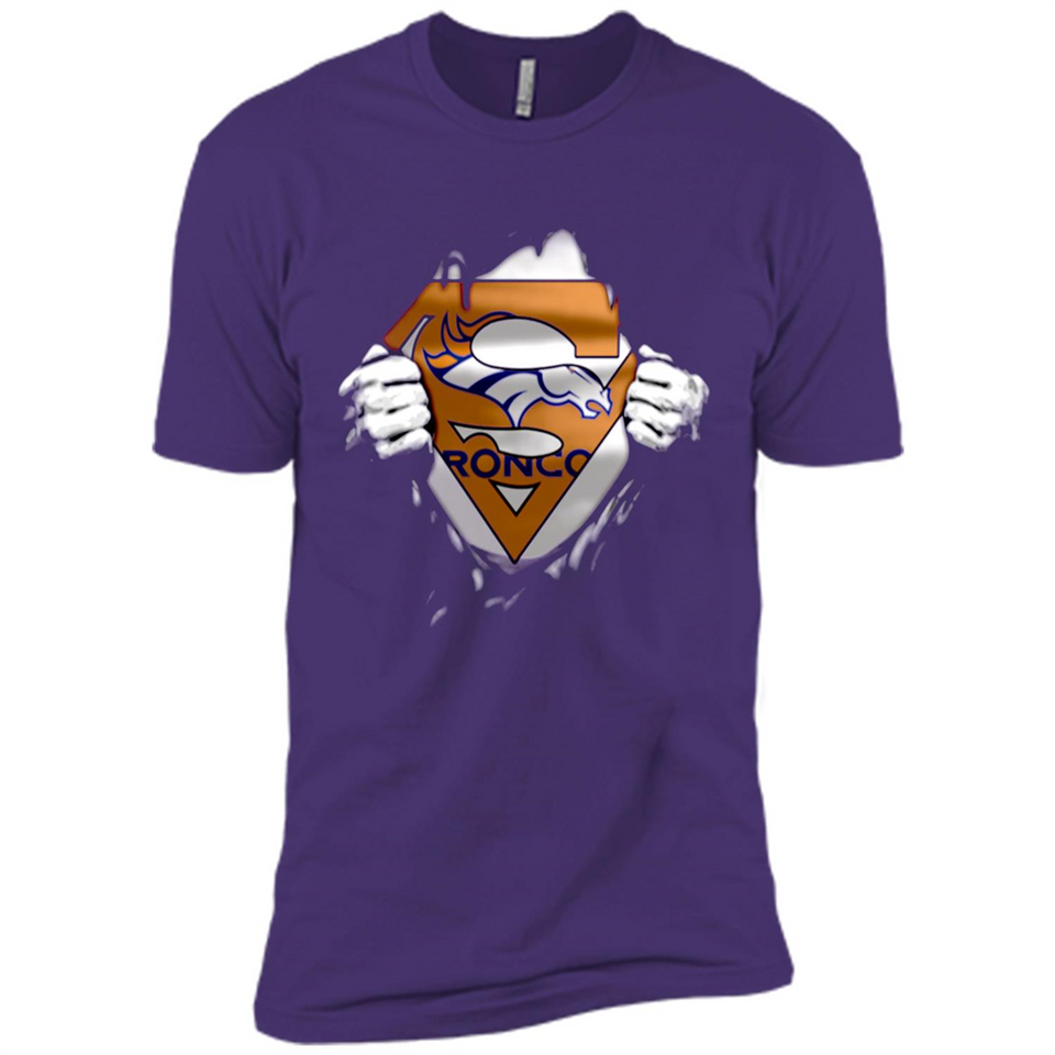 Denver Broncos And Superman Fans - Premium Short Sleeve T-Shirt
