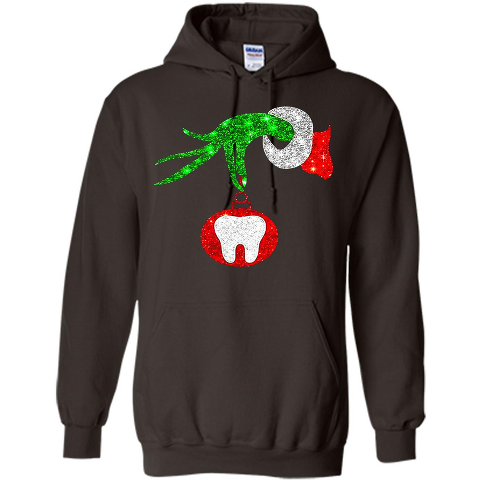 Christmas Nurse Grinch hand holding clinic dental ornament - Hoodie