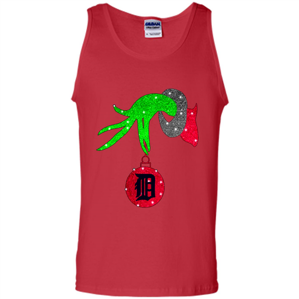 GRINCH HAND HOLDING DETROIT TIGERS GLITTER CHRISTMAS PINGPONG