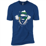 Utah Jazz And Superman Fans - Premium Short Sleeve T-Shirt