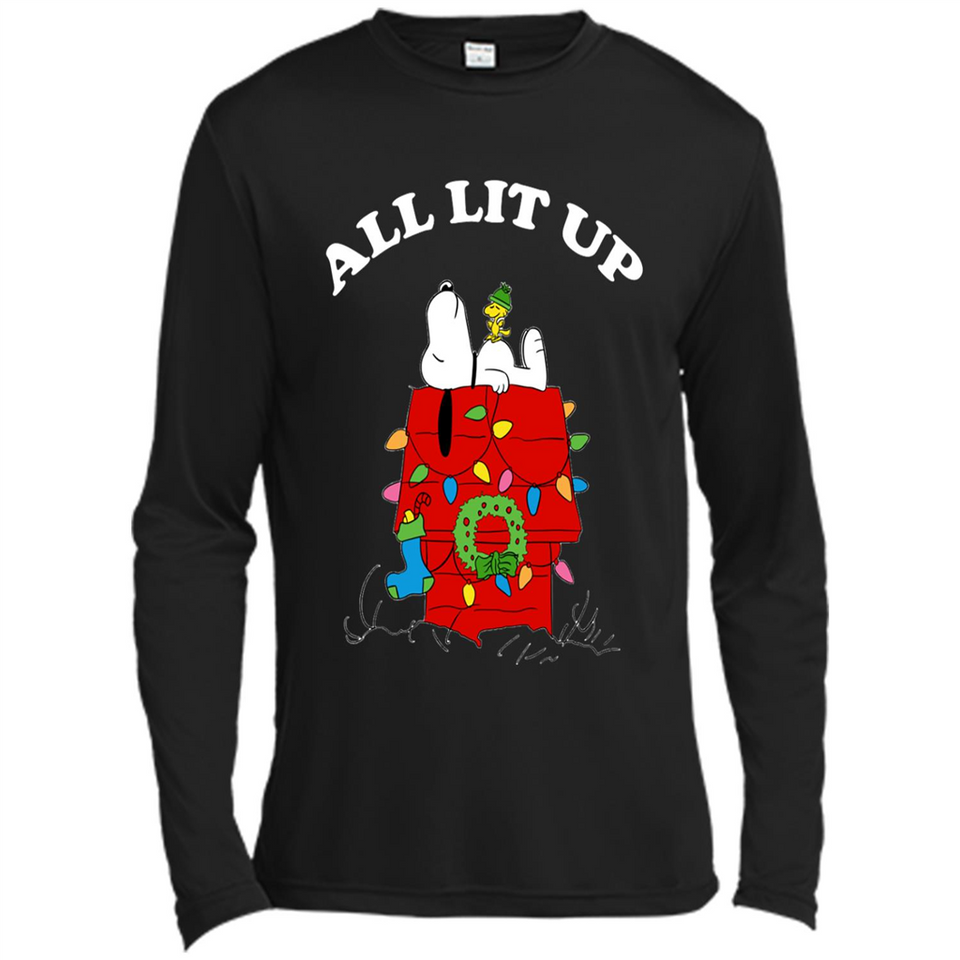 Peanuts By Schulz Snoopy Young Men_s Christmas SweatShirt - Canvas Long Sleeve T-Shirt