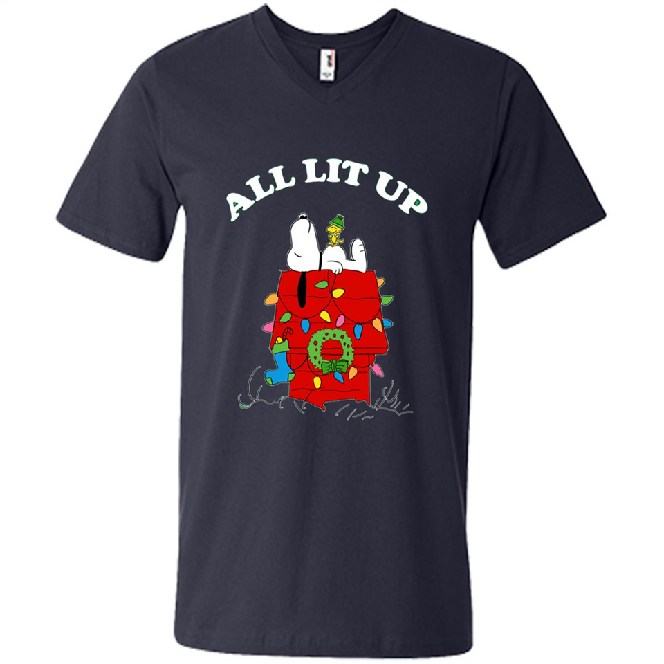 Peanuts By Schulz Snoopy Young Men_s Christmas - Men's V-Neck