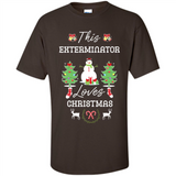 This Exterminator Loves Christmas Tree Shirt with Snowman