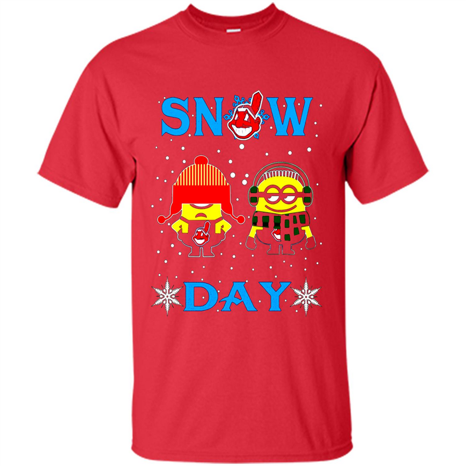 Snow Day Shirt For Cleveland Indians Vs Minion Fans pingpong