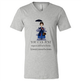 Mary Poppins Clipart You Can Just Supercalifuckilistic Kissmyassadocious MERCHCUTE - Canvas Unisex V-Neck