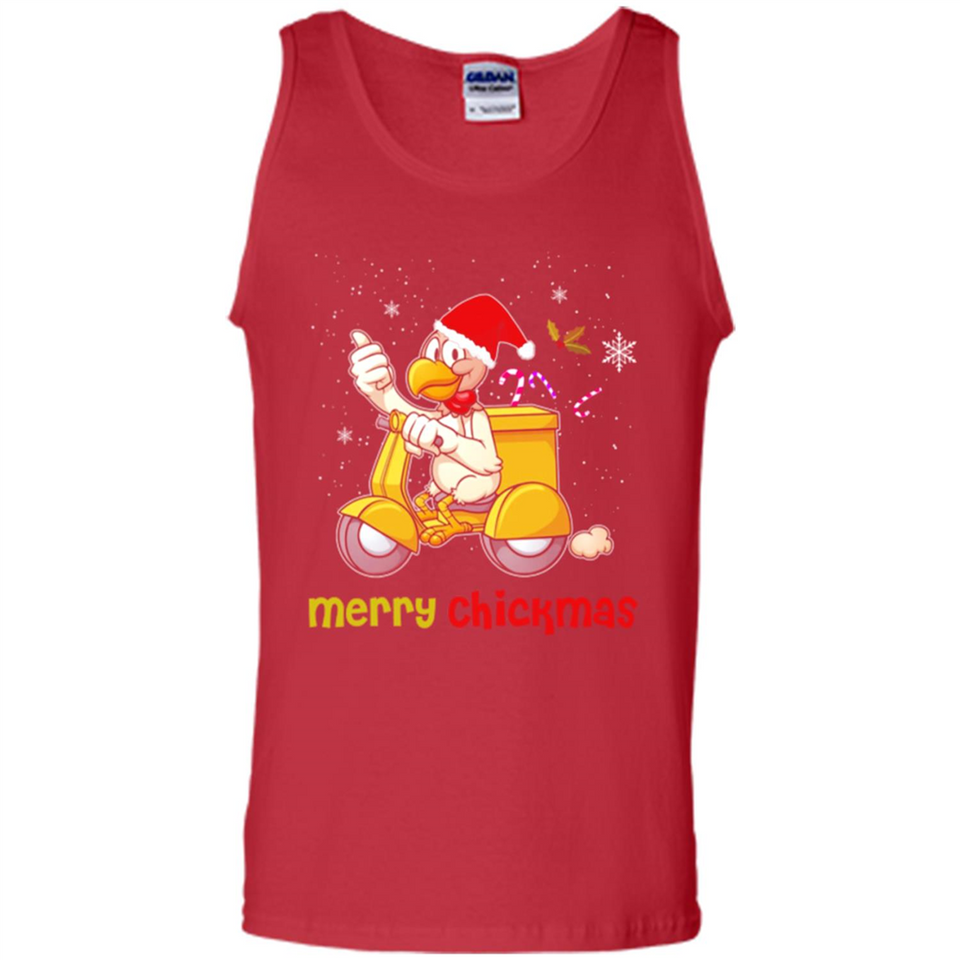Funny Santa Christmas Chicken Shirt - Merry Chickmas - Tank Top