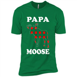 Papa Moose Funny Christmas Plaid Buffalo T-Shirt - Premium Short Sleeve T-Shirt