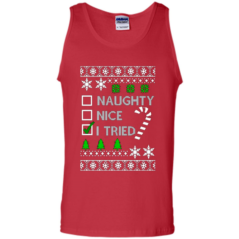 Naughty Nice I Tried Christmas sweatshirt PINGPONG