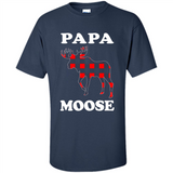 Papa Moose Funny Christmas Plaid Buffalo T-Shirt - Shirt